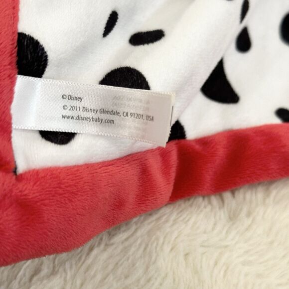 Disney Baby 101 Dalmatians Patch Puppy Dog Red Trim Security Blanket Lovey - Picture 5 of 6